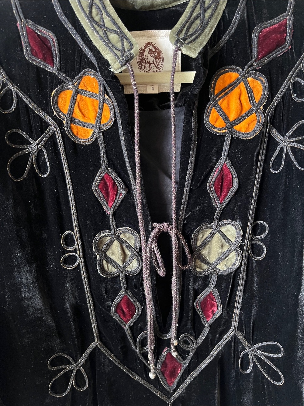 Chasing Unicorns ♣️ All Along The Watchtower Silk Velvet Tunic sz M - Picture 6 of 10